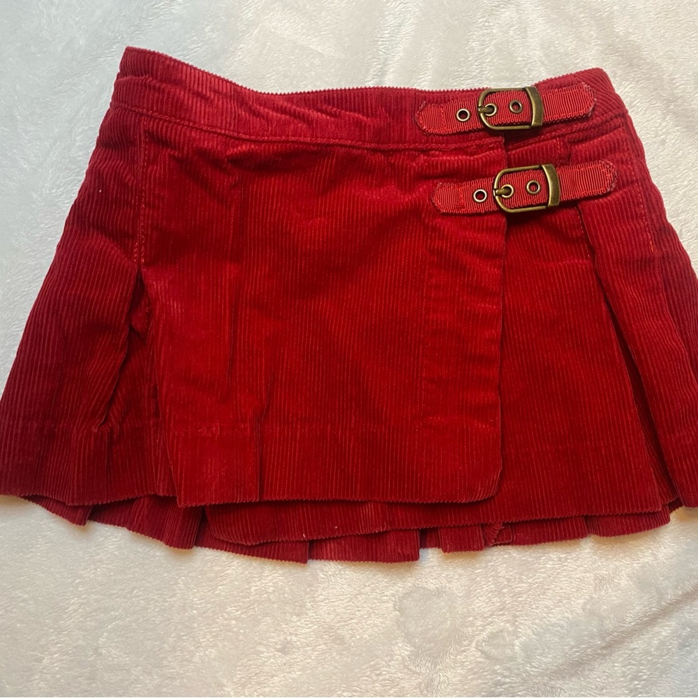 Polo by Ralph Lauren Red Asymmetrical Skater Mini Skirt